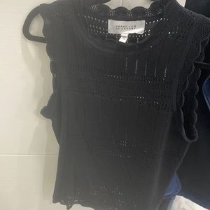 Derek lam 10 Crosby black crochet knit tank top size s/p